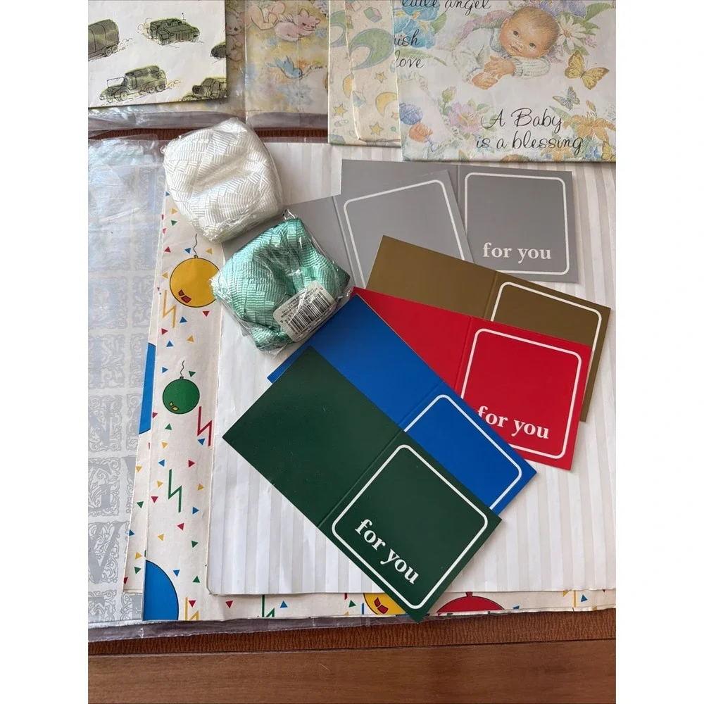 Vintage Gift Wrap Wedding Birthday Kids Baby Mixed Lot NOS Sealed +Partial Pkgs